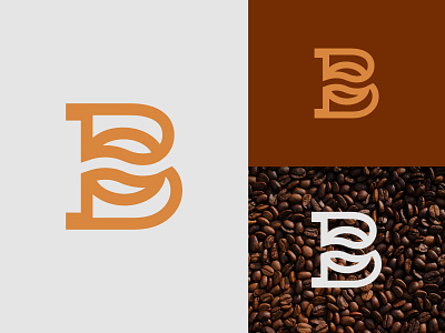 Letter B Logo With Coffee Bean b coffee bean logo branding cafeteria coffee shop logo design drink logo elegant icon identity illustration letter b bean logo letter b coffee logo letter b coffee shop logo letter b monogram logo logo logo design logos logotype monogram typography