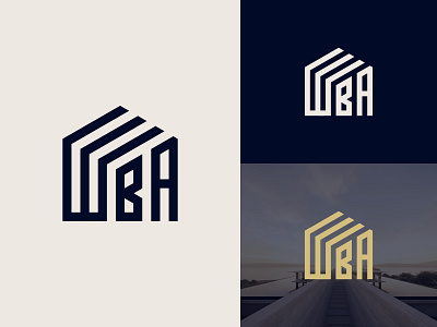 WBA Monogram - Real Estate Logo branding construction logo design graphic design home logo house logo identity illustration logo logo design logos logotype modern monogram mortgage logo real estate real estate logo typography wba logo wba monogram