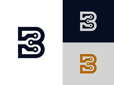 Letter B Technology Logo