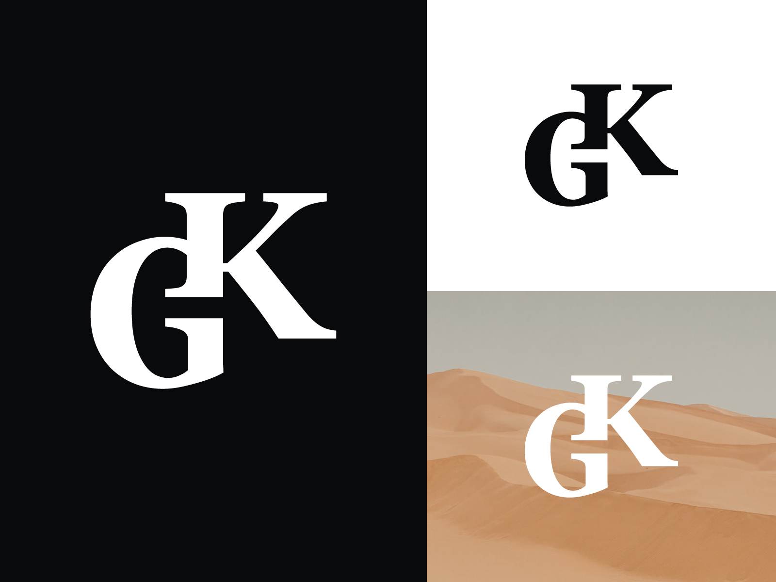 Initial kg logo design with cool style Royalty Free Vector