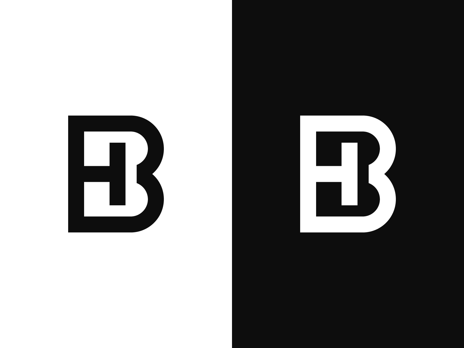 Bh b h brush logo letters with red and black Vector Image