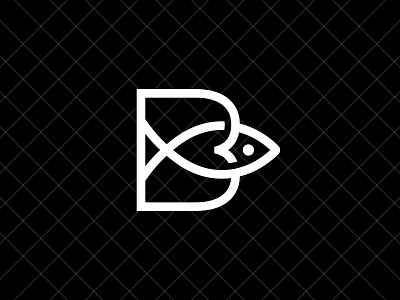 Letter B Fish Logo