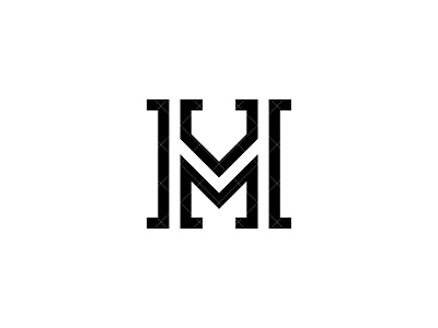 Letter M M logo design. creative minimal monochrome monogram