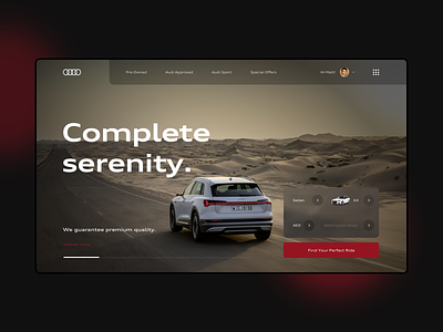 Landing page - Audi Middle East [1/3] audi design landingpage ui user experience user interface user interfaces ux web