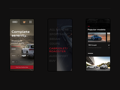 Home page mobile version - Audi Middle East [2/3] audi design landing page middle east mobile responsive ui user experience user interface user interfaces ux web