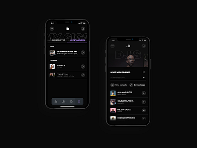 Notifications and Splitting Feature - ID Booking app apps booking djs friends gigs ios ios app design iphone minimal ui user experience user interface ux