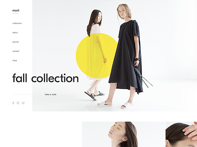 Morii Home Page clothing ecommerce graphicdesign ui womens yellow
