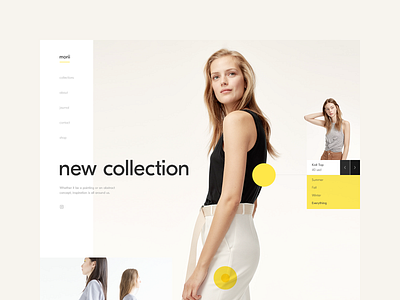 Morii Wear Website - Hero Section clothing brand ecommerce feminine inspiration minimal ui ui ux ux wear web yellow