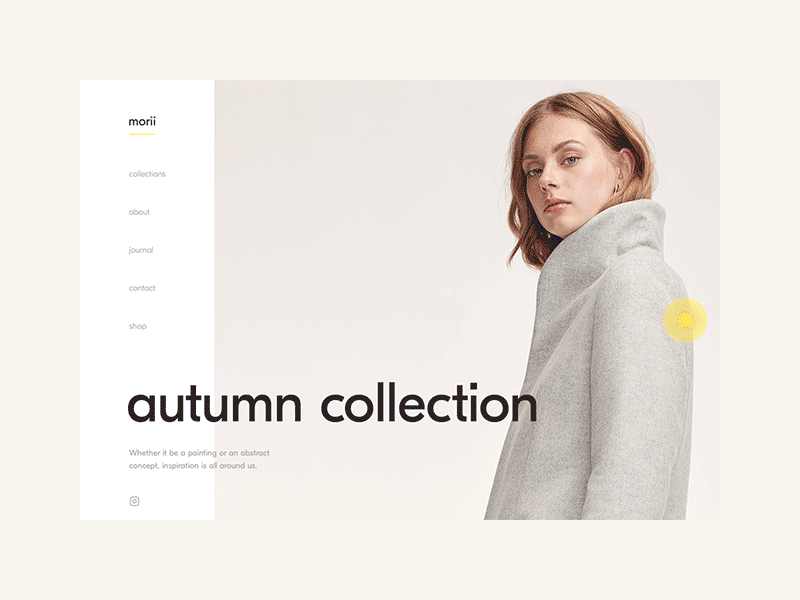 Morii Wear Website - Menu Experimentation animated clothing brand ecommerce fashion gif menu minimal ui ui ux vertical navigation web desgin