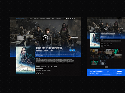 Front Row Entertainment Single Movie Page design front row inspiration movies star wars ui ux web