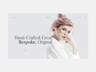 Opia Glasses Hero Animation animation design ecommerce fashion feminine inspiration minimal opia ui ux web