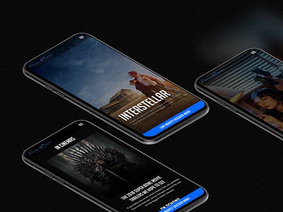 Front Row Entertainment Mobile Screens black blue design inspiration interstellar movies news ui ux web