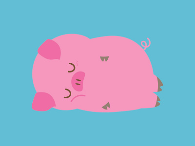 Lazy Pig cute design drawing illustration illustrator lazy nap napping oink piggy piggybank sleep sleepy