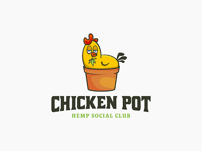 Chicken pot chicken design hemp logo logomark