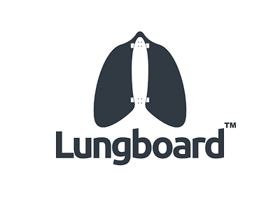 Lungboard design logo logomark logotype longboard lungs monogram negativespacelogo