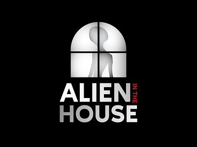 Alien in the house alien bw design logo monogram window windows