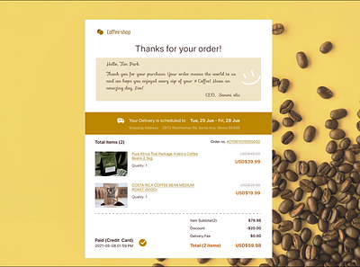 #17 | Email Receipt 017 cha challenge dailyui email receipt