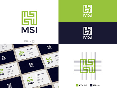 MSI Logo branding businesscard coreldraw coreldrawx7 grid logo illustration lineart logo namecard