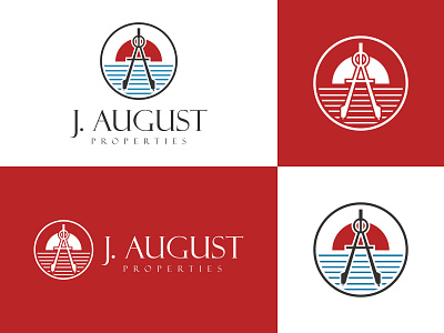 J.August Properties Logo Concept coreldraw coreldrawx7 lineart logo monoline sun sunset vector