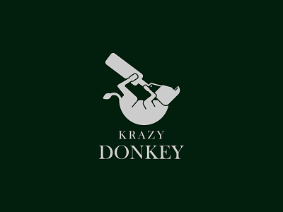 Krazy Donkey Logo Concept animals coreldraw coreldrawx7 donkey green logo vector