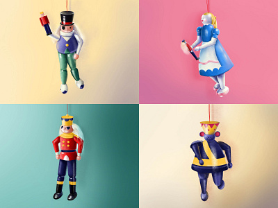 Nutcracker Characters Christmas 2019 christmas illustration ipad nutcracker ornament procreate winter