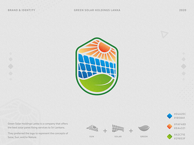Logo - Green Solar Holdings Lanka brand brand design brand identity branding company logo concept logo digital logo green leaf logo minimal minimalism minimalist logo nature solar solar panel solar panel logo sun
