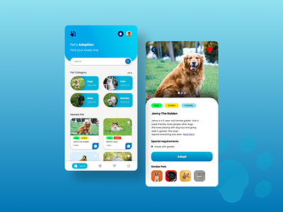 Pet Adoption App Design adoption design mobile mobile ui pet ui uidesign