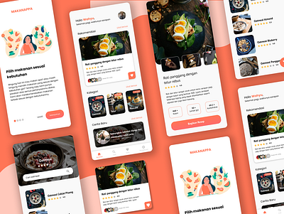 Food Recomendation Design App design food mobile design mobile ui recommend ui uidesign