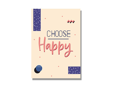 choose happy design flat graphic design illustration illustrator lettering typography ui ux vector