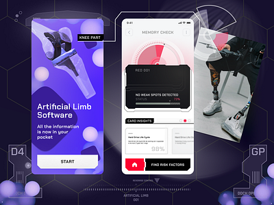 Artificial Limb ai app application artificial artificial intelligence body cyber design futuristic graphic design healthcare mobile mobile design ui