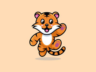 Tiger cute animal illustration animal logo branding cartoon company cute cute animal icon illustration logo mascot tiger vector