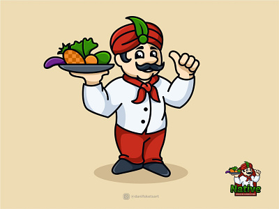 Chef cartoon illustration branding cartoon chef company design food and drink icon illustration logo mascot media vector