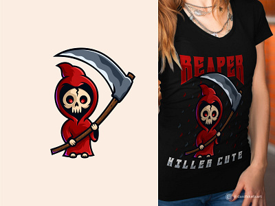 Reaper cartoon logo branding cartoon company design devil grapich icon illustrat illustration logo mascot reaper sticker vector