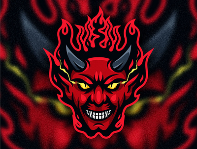 Red devil logo design vector illustration brand branding company design devil fire ghost graphic design icon illustration logo mascot red devil retro skull sticker vector