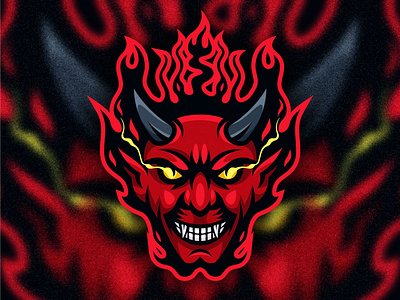 Red devil logo design vector illustration