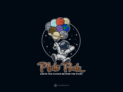 Astronaut cartoon illustration logo design vector