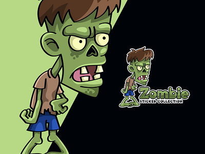 Zombie mascot cartoon illustration. art branding cartoon company design devil drawing ghost graphic design halloween icon illustration logo mascot media nft stickers vector zombie