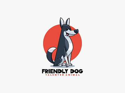 Friendly dog animal animal logo branding cartoon company cute design dog drawing graphic design illustration logo logos mascot pet sticker vector