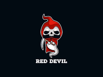 Red Devil art brand branding cute design devil drawing ghost graphic design halloween illustration logo logotype mascot red devil skull sticker vector