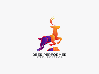 deer performer animals art brand colorful company deer design digital drawing icon identity logo logo design logotypo mascot media modern vector