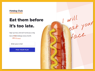 001 / Sign Up Page 001 dailyui hotdog landing page