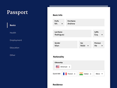 007 / Settings 007 dailyui passport settings