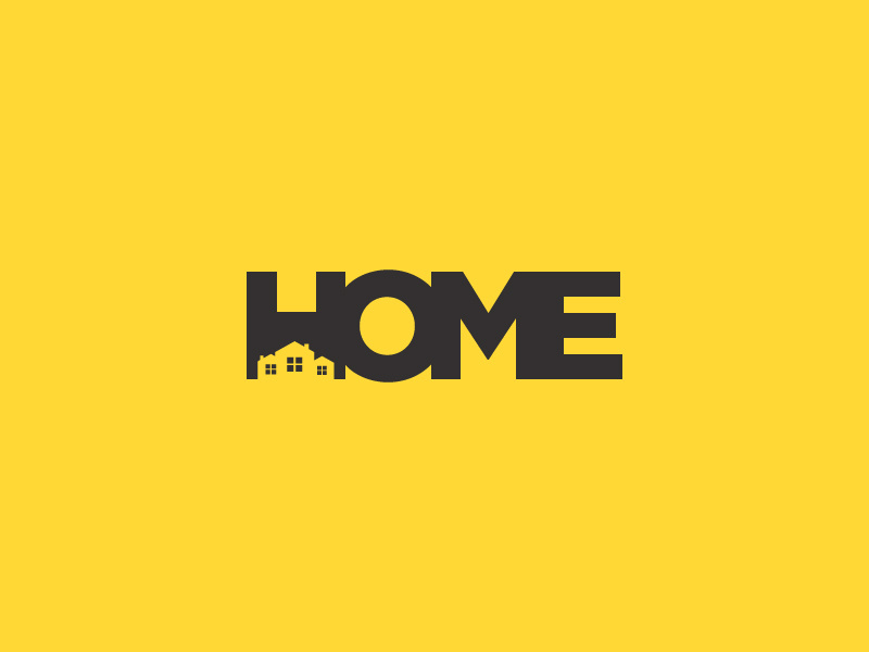 Home Negative Space Logo illustrator art clean icon app website profile identity company business professional modern illustration minimal flat branding vector logo design