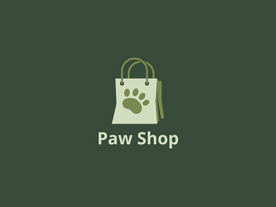 paw shop branding business clean company design flat identity logo minimal vector