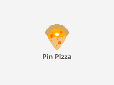 pin pizza branding business clean company design flat identity logo minimal vector