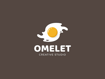 omelet creative studio branding business clean design flat identity logo minimal modern vector