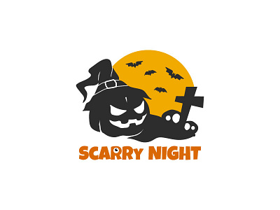 Halloween Logo art clean design flat halloween party identity illustration logo minimal party night vector