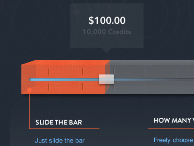 Slide The Bar bar bubble orange pricing slider