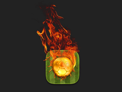 Great Balls of Fire fire flames game green icon orange red soccer