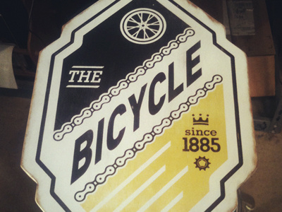 The Bicycle, complete illustration screenprint sign